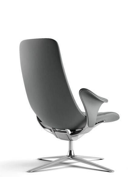 Лаунж-крісло KRESLALUX PRIME-ON-M GREY, шкіряне