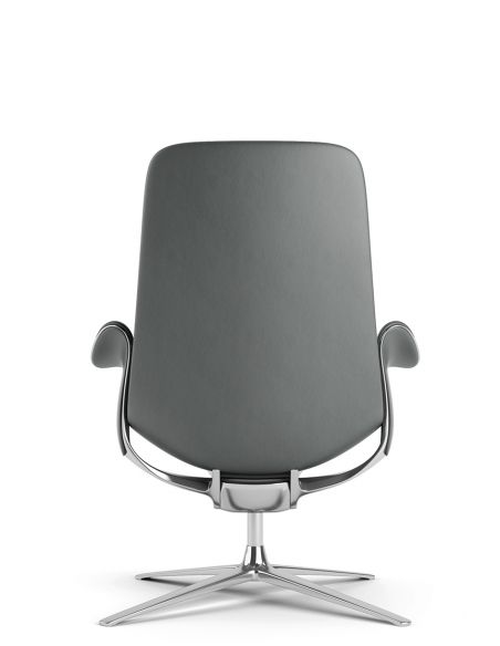 Лаунж-крісло KRESLALUX PRIME-ON-M GREY, шкіряне