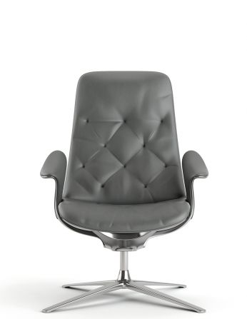 Лаунж-крісло KRESLALUX PRIME-ON-M GREY, шкіряне 2