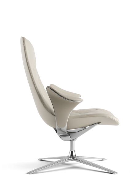 Лаунж-крісло KRESLALUX PRIME-ON-M KHAKI, шкіряне