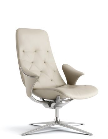 Лаунж-крісло KRESLALUX PRIME-ON-M KHAKI, шкіряне