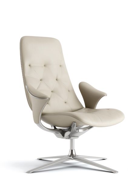 Лаунж-крісло KRESLALUX PRIME-ON-M KHAKI, шкіряне