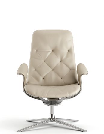 Лаунж-крісло KRESLALUX PRIME-ON-M KHAKI, шкіряне 2