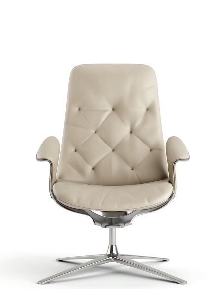 Лаунж-крісло KRESLALUX PRIME-ON-M KHAKI, шкіряне