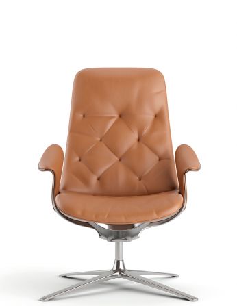 Лаунж-крісло KRESLALUX PRIME-ON-M ORANGE, шкіряне 2