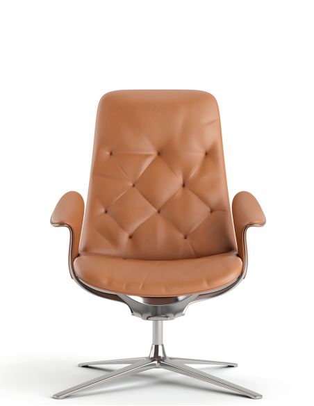 Лаунж-крісло KRESLALUX PRIME-ON-M ORANGE, шкіряне