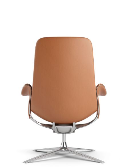 Лаунж-крісло KRESLALUX PRIME-ON-M ORANGE, шкіряне