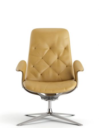 Лаунж-крісло KRESLALUX PRIME-ON-M YELLOW, шкіряне 2