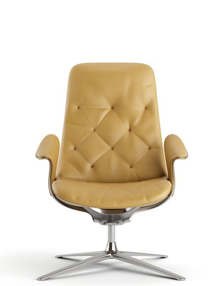 Лаунж-крісло KRESLALUX PRIME-ON-M YELLOW, шкіряне