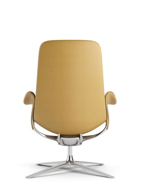 Лаунж-крісло KRESLALUX PRIME-ON-M YELLOW, шкіряне