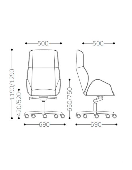Крісло VAGHI SUONI LUX для керівника, шкіряне