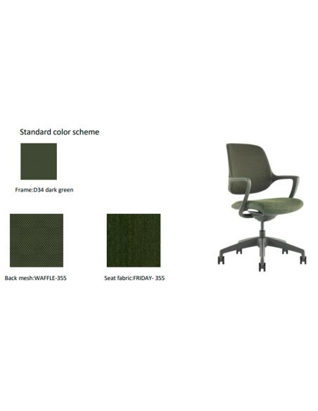 Крісло KRESLALUX NIRO-D34 GREEN, для відвідувача