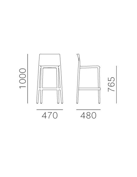 Стілець Барний PEDRALI VOLT 678 Графітовий