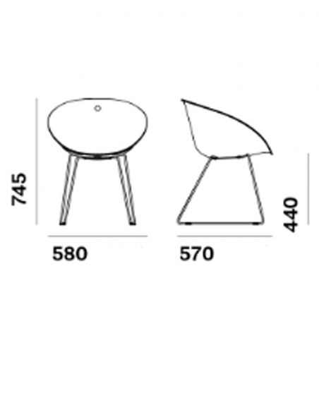 Стілець PEDRALI GLISS 920 Білий Напівбарний