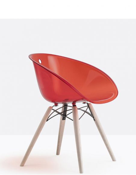 Стілець PEDRALI GLISS WOOD 905 Прозорий