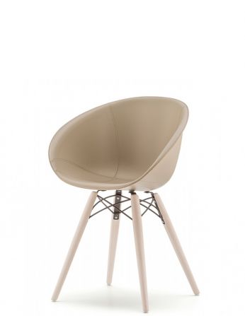 Стілець PEDRALI GLISS WOOD 904/F Шкіряний 2