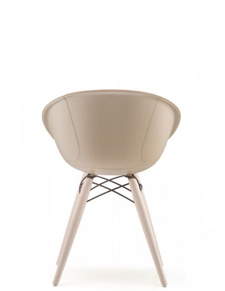 Стілець PEDRALI GLISS WOOD 904/F Шкіряний