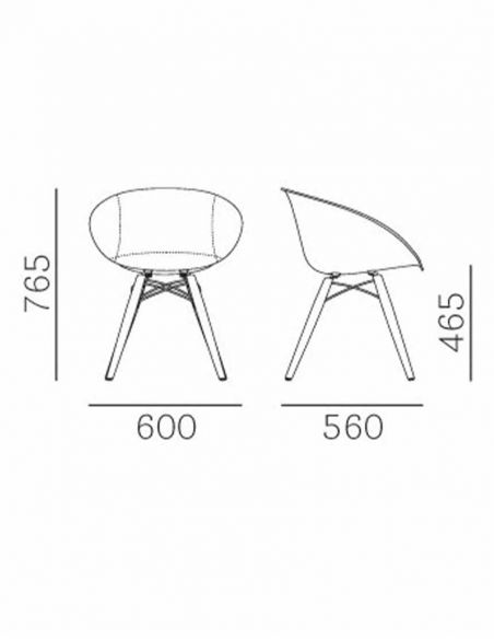 Стілець PEDRALI GLISS WOOD 904/F Шкіряний