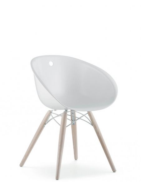 Стілець PEDRALI GLISS WOOD 904 Білий Напівбарний