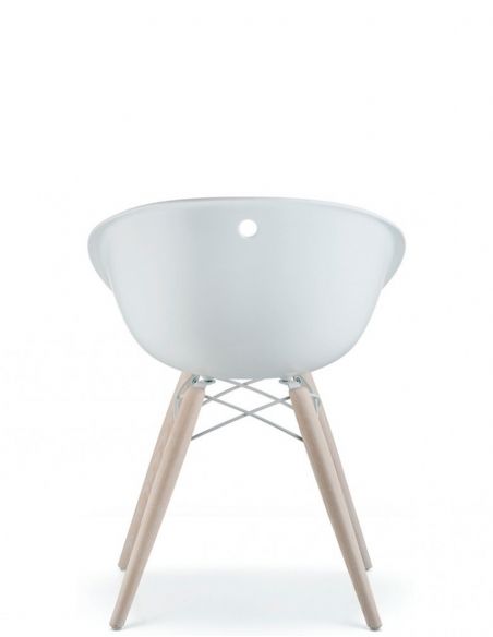 Стілець PEDRALI GLISS WOOD 904 Білий Напівбарний