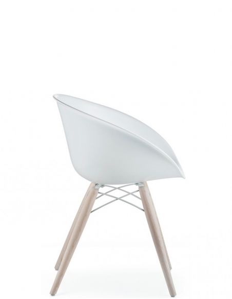 Стілець PEDRALI GLISS WOOD 904 Білий Напівбарний