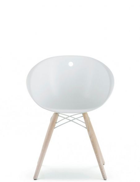Стілець PEDRALI GLISS WOOD 904 Білий Напівбарний