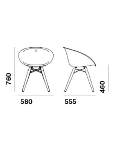 Стілець PEDRALI GLISS WOOD 904 Білий Напівбарний