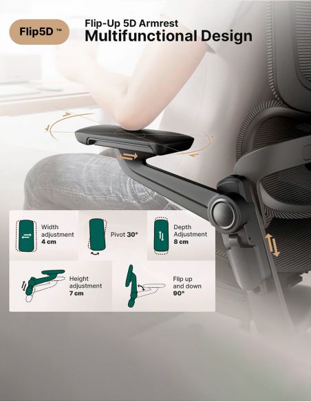 КРІСЛО HINOMI H1 PRO V2 BLACK, ергономічне