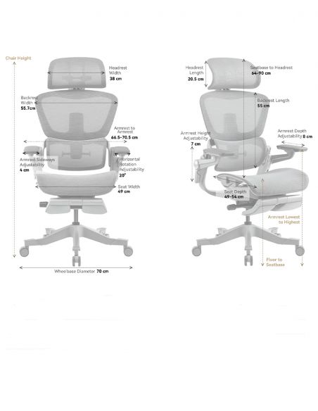 КРІСЛО HINOMI H1 PRO V2 BLACK, ергономічне