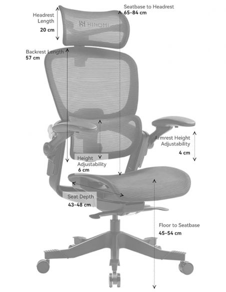 КРІСЛО HINOMI H1 CLASSIC V3 BLACK, ергономічне