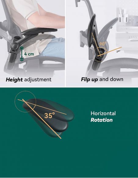 КРІСЛО HINOMI H1 CLASSIC V3 BLACK, ергономічне