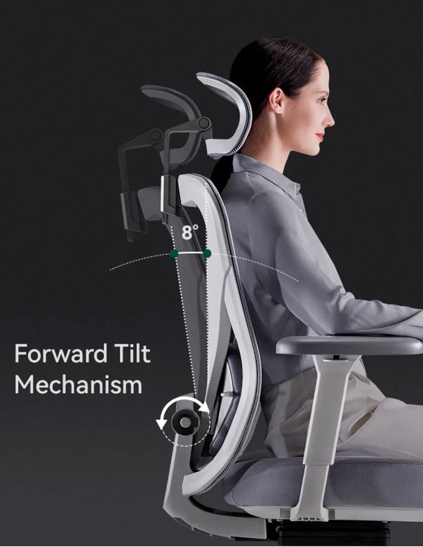 КРІСЛО HINOMI Q1 BLACK, ергономічне