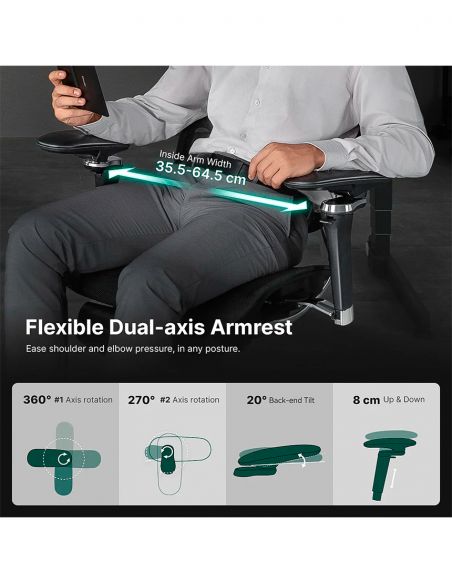 КРІСЛО HINOMI  X2 PRO BLACK, ергономічне