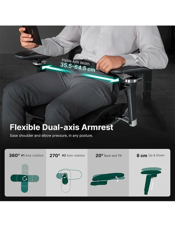 КРІСЛО HINOMI X2 PRO GREY, ергономічне