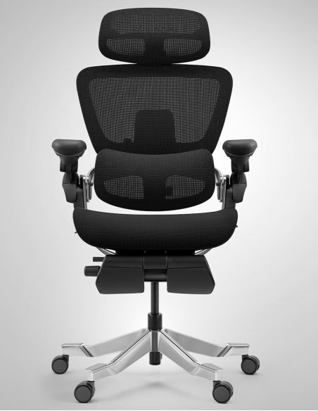 КРІСЛО HINOMI H2 PRO COAL BLACK, ергономічне, з підставкою для ніг