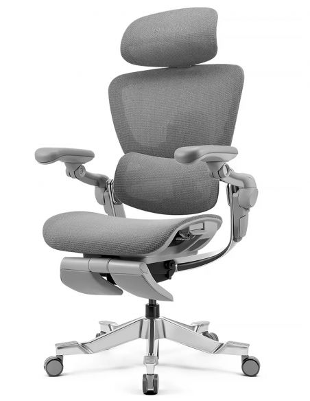 КРІСЛО HINOMI H2 PRO MOON GREY, ергономічне, з підставкою для ніг