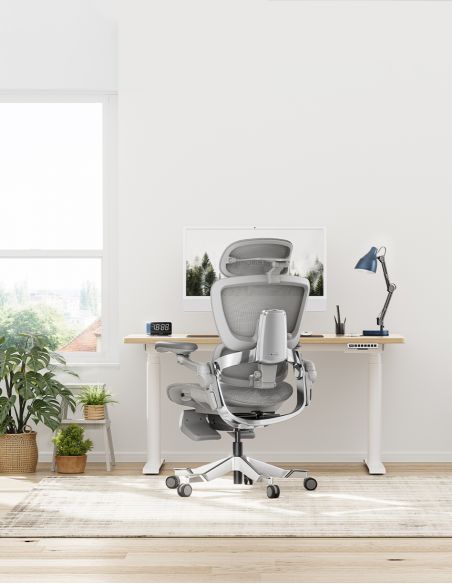 КРІСЛО HINOMI H2 PRO MOON GREY, ергономічне, з підставкою для ніг