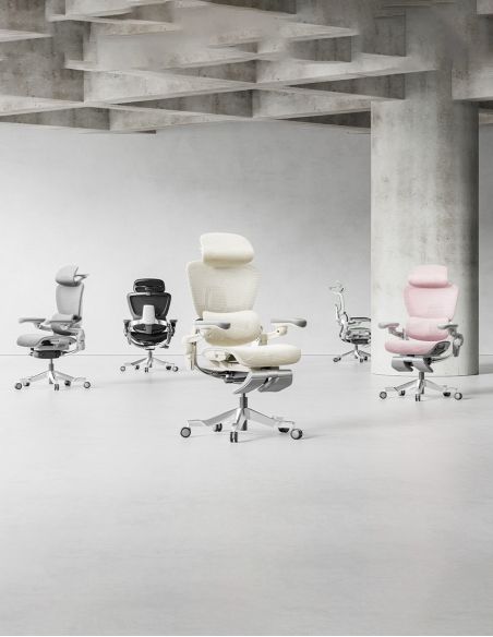 КРІСЛО HINOMI H2 PRO CREAM WHITE, ергономічне, з підставкою для ніг