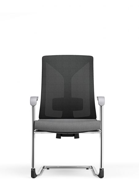 Крісло KRESLALUX PRIMER-D DARK GREY, для відвідувача, на полозах