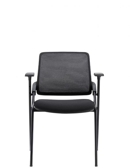 Крісло KRESLALUX  H-08 BLACK, з підлокітниками, для відвідувача