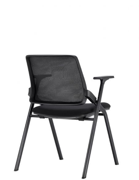 Крісло KRESLALUX  H-08 BLACK, з підлокітниками, для відвідувача