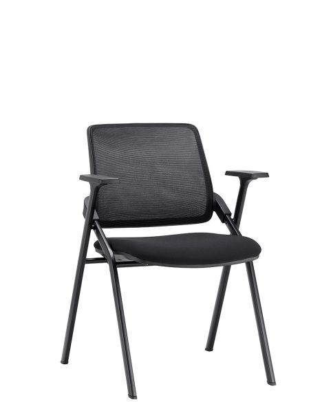 Крісло KRESLALUX  H-08 BLACK, з підлокітниками, для відвідувача