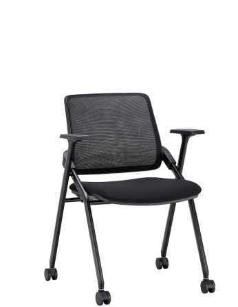 Крісло KRESLALUX H-08 BLACK, для відвідувача, на колесах