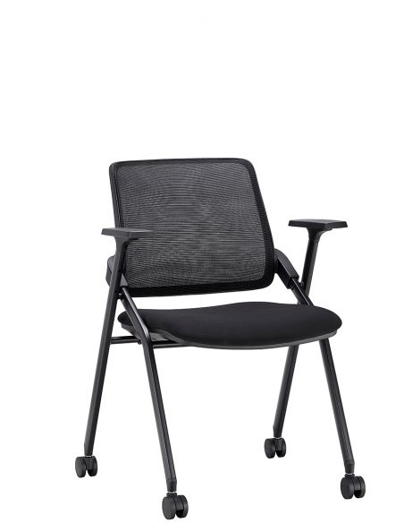 Крісло KRESLALUX H-08 BLACK, для відвідувача, на колесах