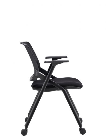 Крісло KRESLALUX H-08 BLACK, для відвідувача, на колесах