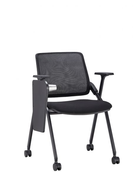 Крісло KRESLALUX H-08 BLACK, для аудиторий, із відкидним столиком, на колесах