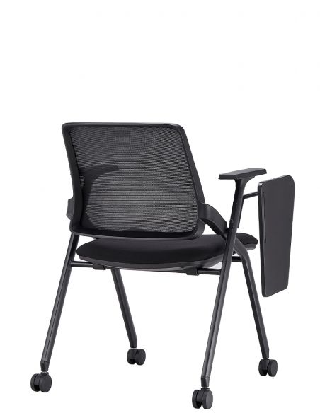 Крісло KRESLALUX H-08 BLACK, для аудиторий, із відкидним столиком, на колесах