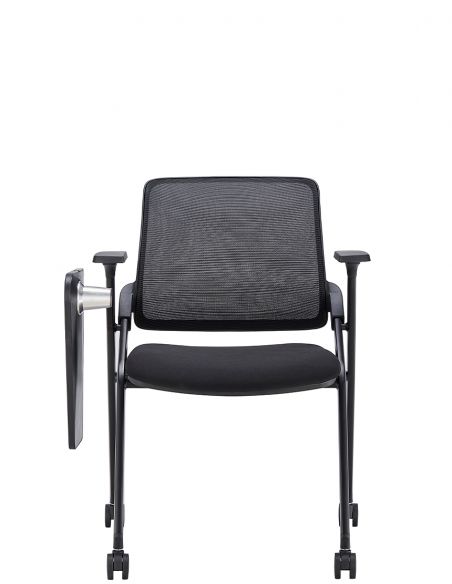 Крісло KRESLALUX H-08 BLACK, для аудиторий, із відкидним столиком, на колесах