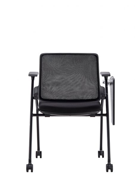 Крісло KRESLALUX H-08 BLACK, для аудиторий, із відкидним столиком, на колесах