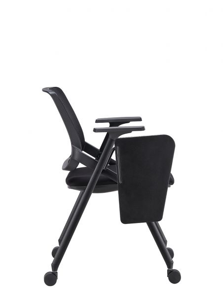 Крісло KRESLALUX H-08 BLACK, для аудиторий, із відкидним столиком, на колесах